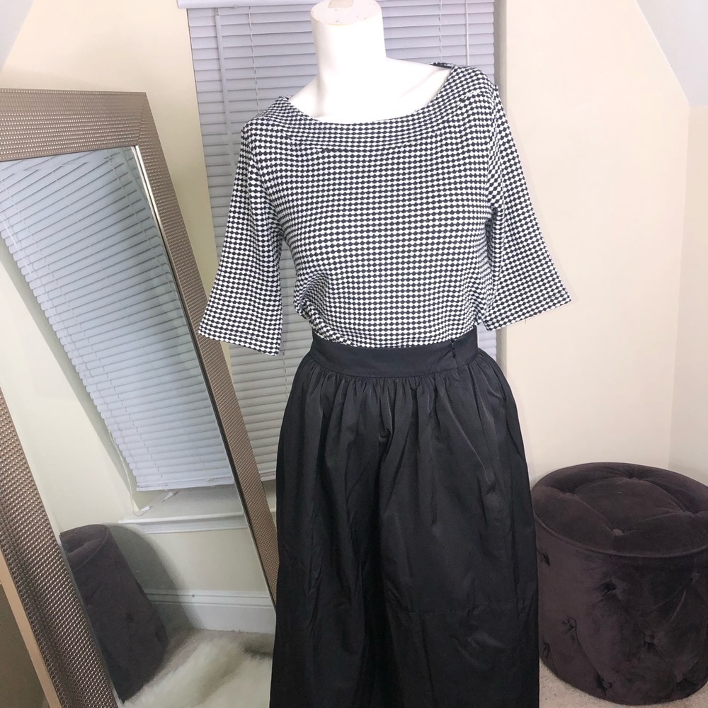 Zara Houndstooth Crewneck Sweater
